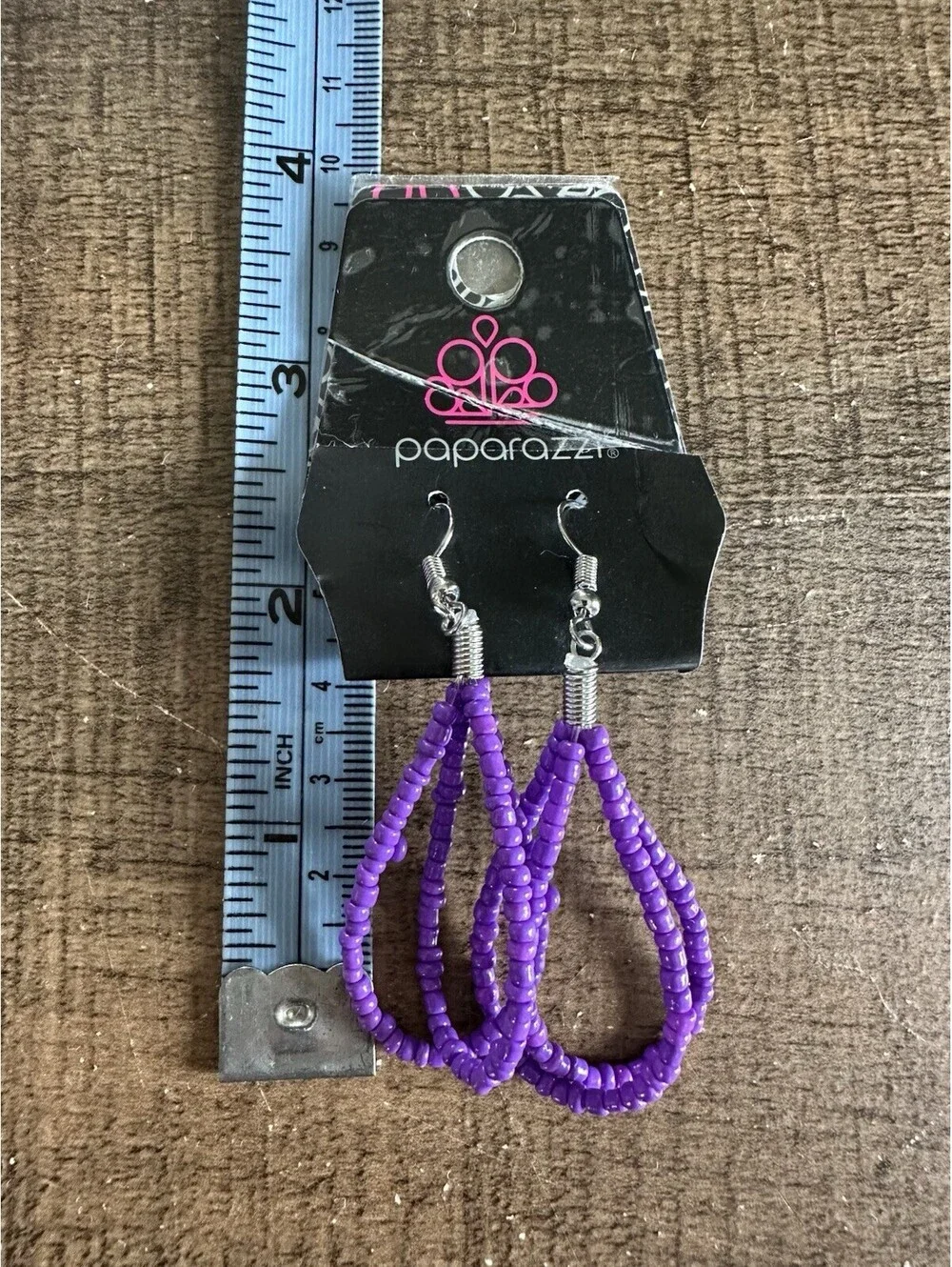 Paparazzi Purple Multi Strand Seed Bead Necklace & Matching Earrings Statement